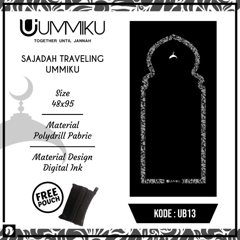 Sajadah Travel Anak UMMIKU / Sajadah Lipat Motif Anak Anak / Sajadah Travelling-New Basic 13