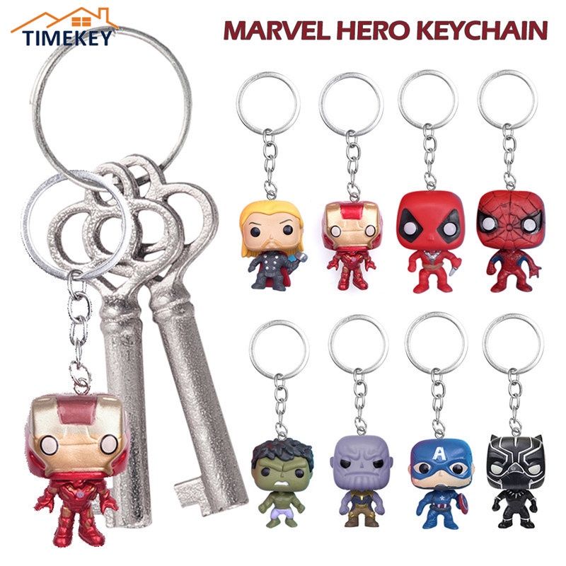 Tk Gantungan Kunci Bentuk Thanos Marvel The Avengers Captain America Panther Bahan Metal Untuk Anak