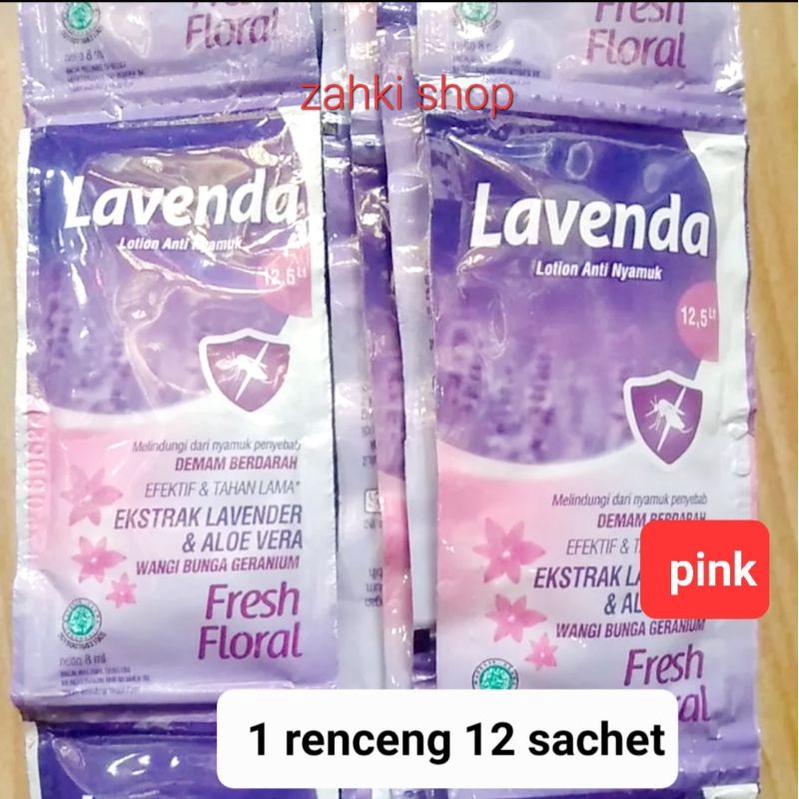 LAVENDA LOTION ANTI NYAMUK 1renceng isi 12 SACHET