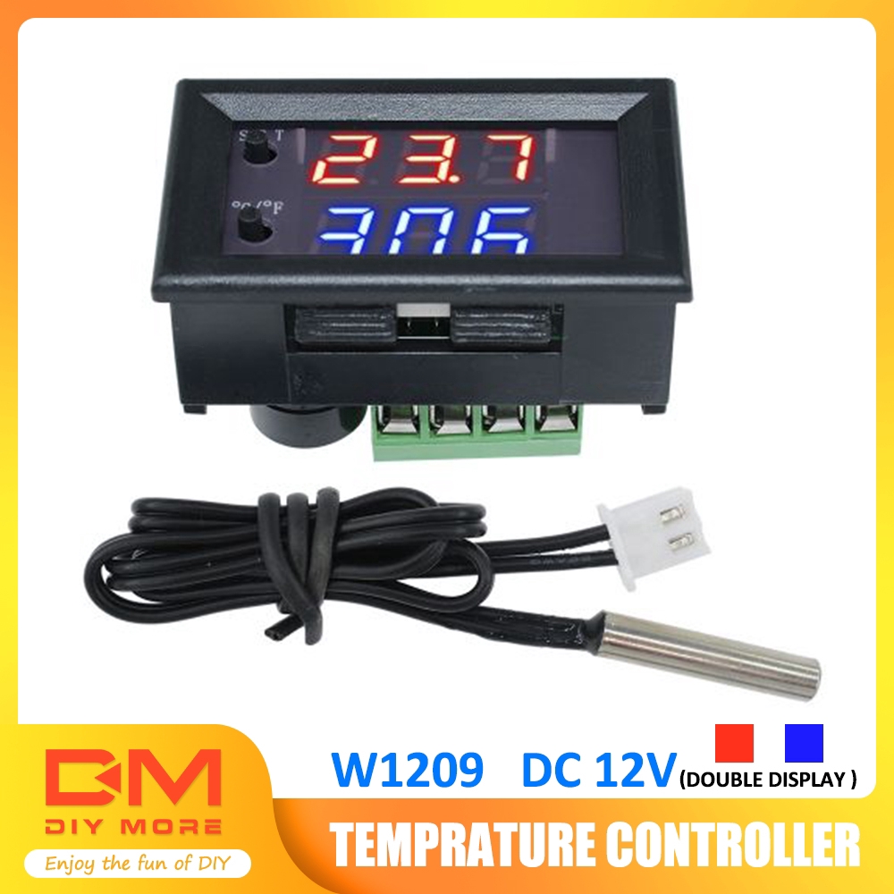 Diymore |  Cod |  Dc 12v W1209wk Digital Led Thermostat Relay Temperature Controller With Sensor Probe<br />【ready Stock】