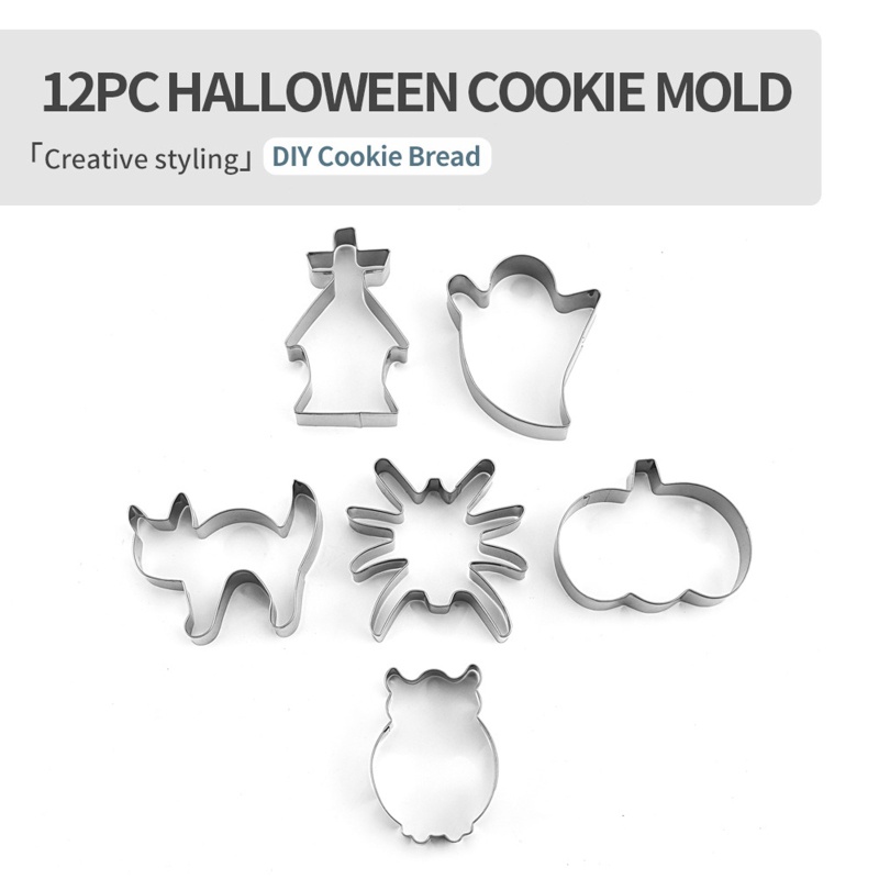 Zzz Cetakan Kue / Biskuit / Fondant Tema Halloween Bahan Stainless Steel