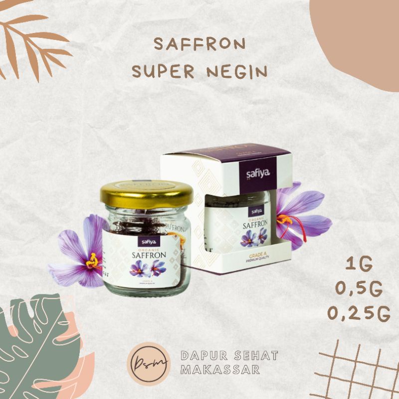 (COD Makassar) Bunga Saffron Super Negin safiya 1gr Quality Premium Grade 1