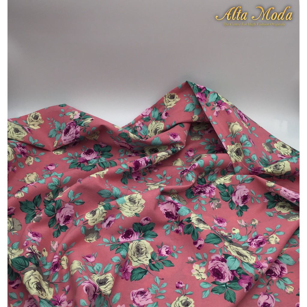 

Alta Moda Katun Motif Fancy Floral - Old Dusty Pink Kain Premium (0.5M)