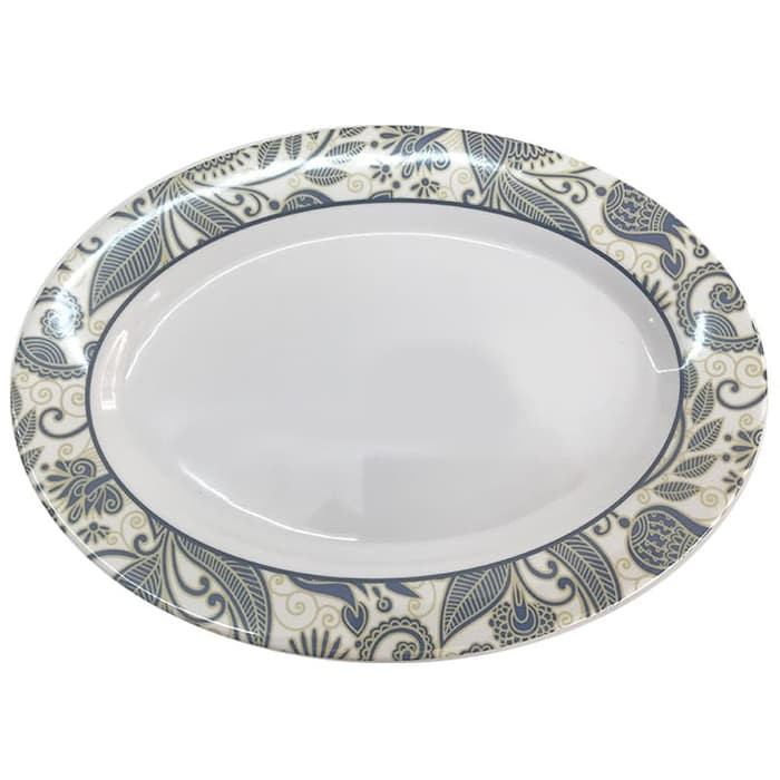Piring Makan Oval Sayur Melamin Onyx Java