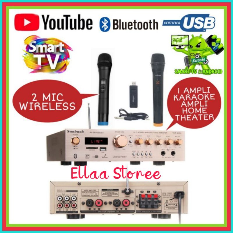 Ampli Karaoke 3R / Ampli Home Theater / Ampli Karaoke 2 Mic Wireless