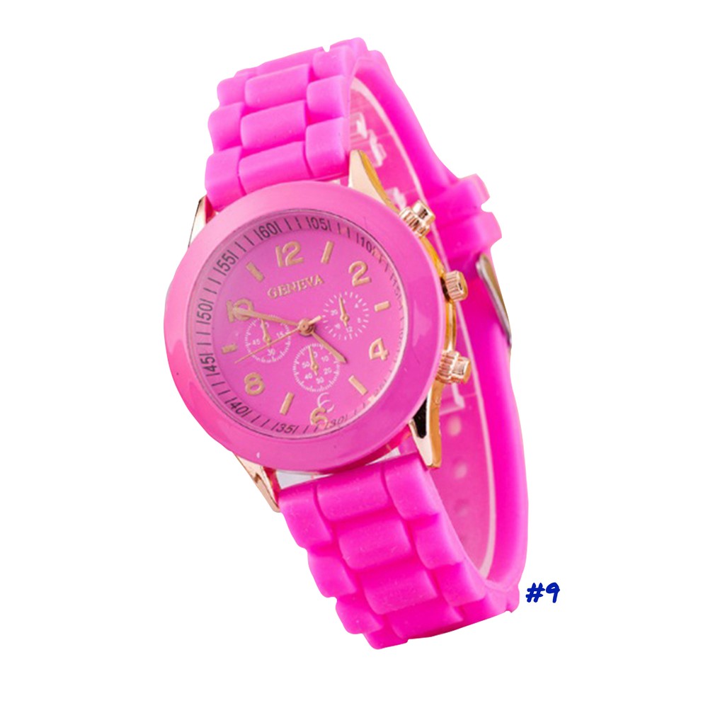 Jam Tangan Geneva Silicone Jelly Wrist Watch Rubber Korea Fashion