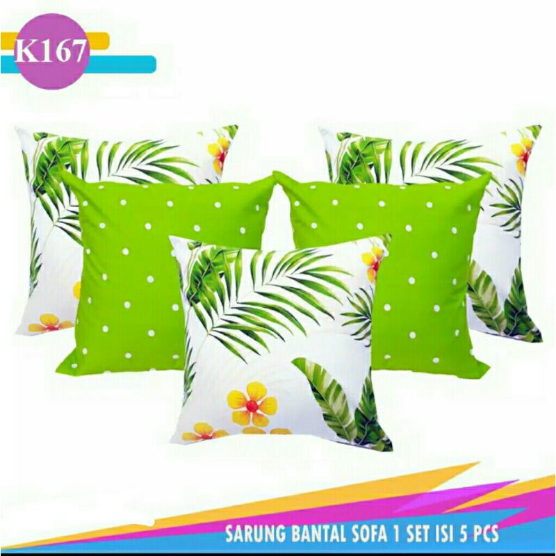 Set sarung bantal kursi sofa cushion cover 60x60 cm Sarban Dotty Hijau