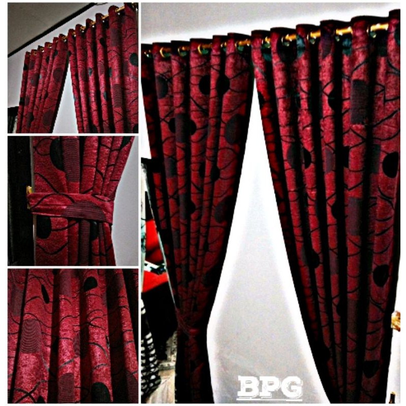 HORDENG JENDELA KAMAR DAN RUANG TAMU ACACIA BLACKOUT MOTIF BOLAK BALIK T150cm_250cm