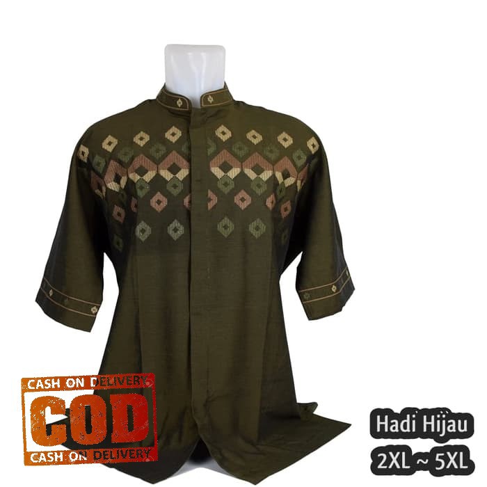 Promo Baju Koko Jumbo Pria Muslim 13, Ukuran Big Size 2XL 3XL 4XL 5XL Murah