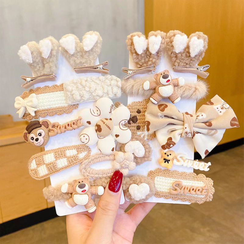 （Hallo Girl) F75 1Papan 10 Pcs Jepit Rambut Karakter Klip Jepitan Anak Gaya Korea Fashion Hair Clip