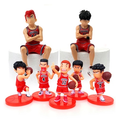 【New】Slam Dunk Hanamichi Sakuragi  Rukawa Kaede Mitsui Hisashi PVC Action Figure Model Gifts Anime