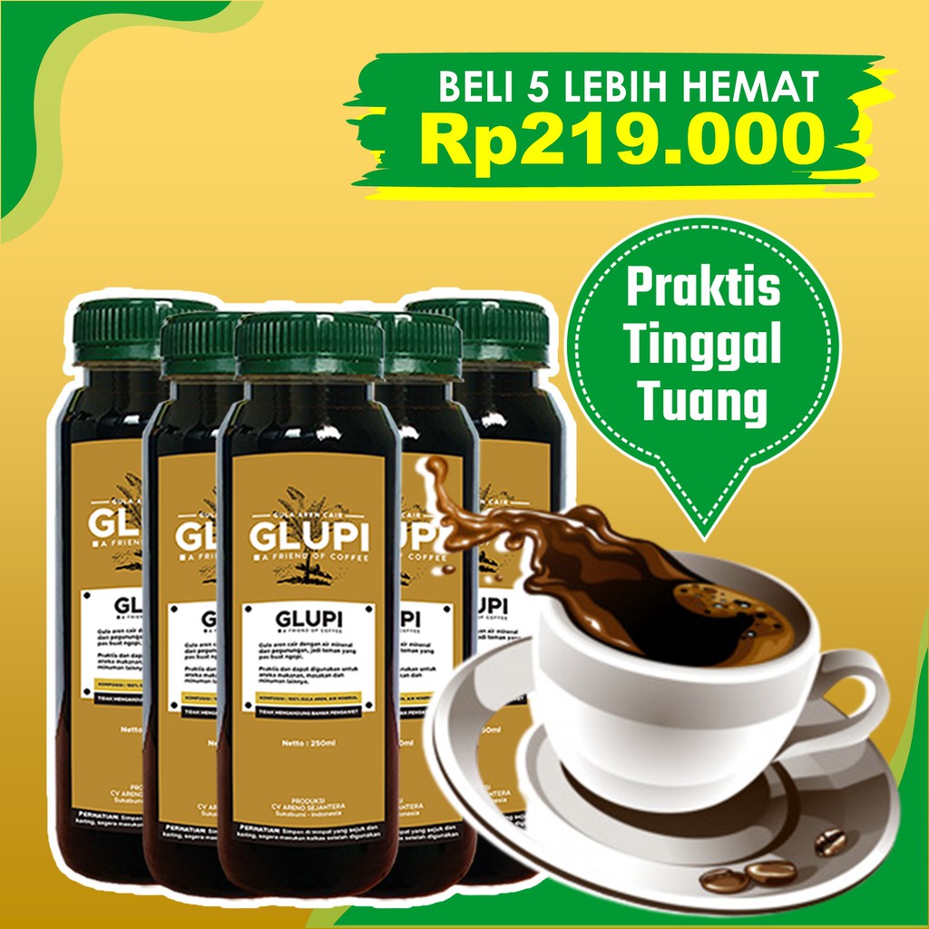 

[Paket 5 Botol Glupi] Brown Sugar Cair Gula Aren Terbaik Untuk Kopi