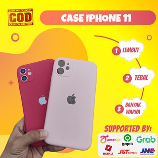 Casing Softcase iPhone 11 Silikon Logo Apple Bolong Lembut