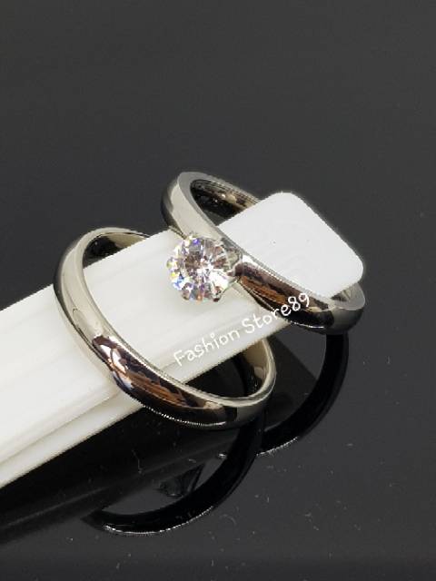 Cincin couple / cincin single /cincin nikah Titanium antikarat import / cincin couple permata silver