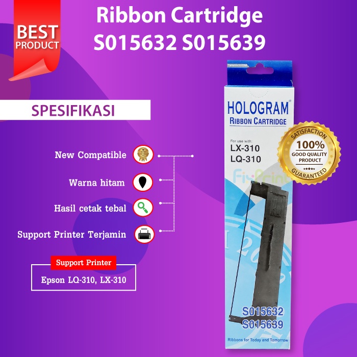 Ribbon Cartridge Epson LX310 LX-310 S015632 Ribbon New