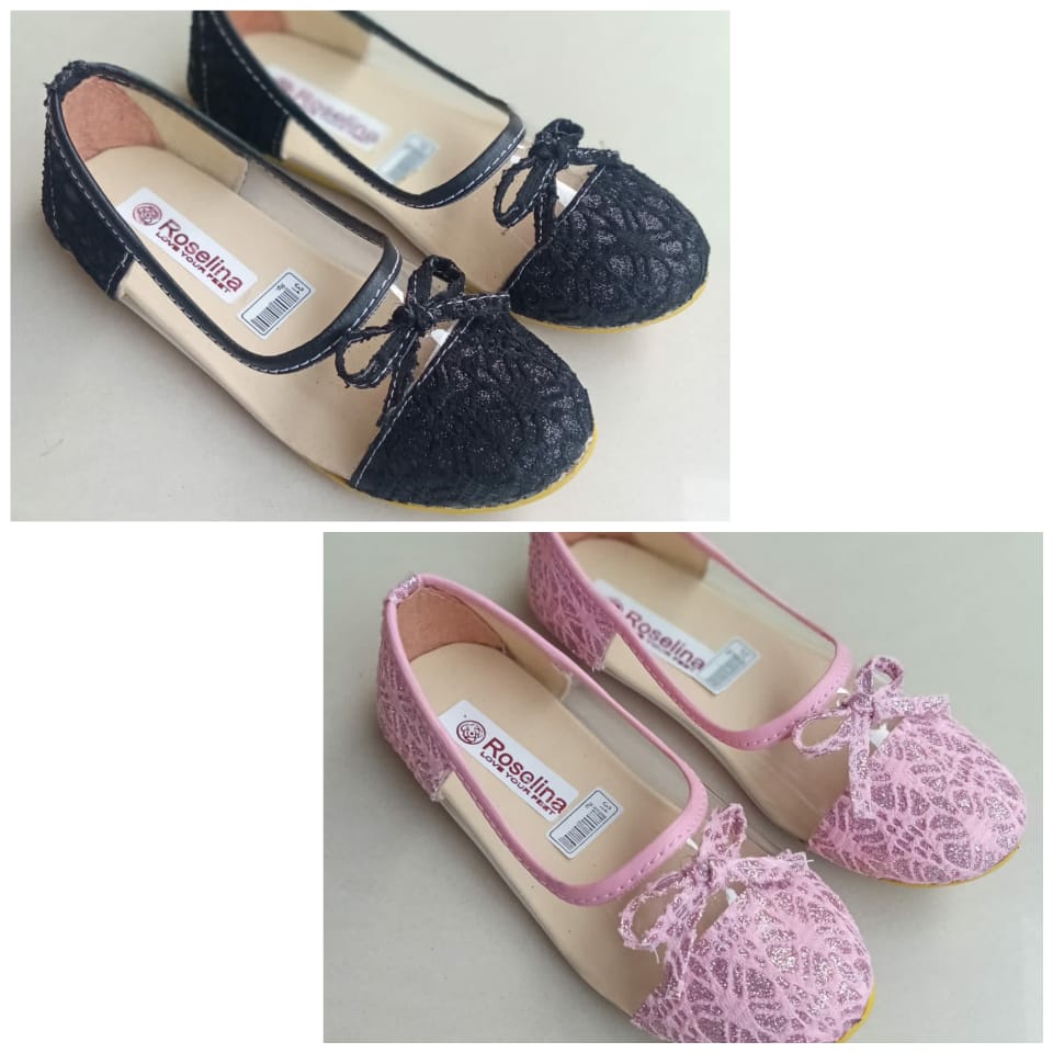 sepatu balet anak mika bahan barukat motip pita/sepatu anak balet terbaru/sepatu anak balet lucu