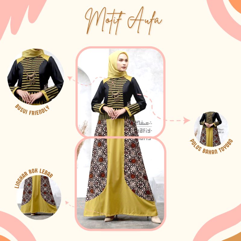 Gamis batik kombinasi tenun dan polos original by shafiyy
