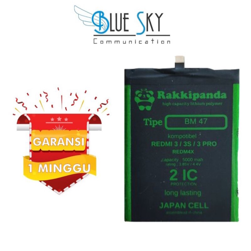 BATERAI RAKKIPANDA XIAOMI REDMI 4X / 3S / 3 / 3PRO / BM47