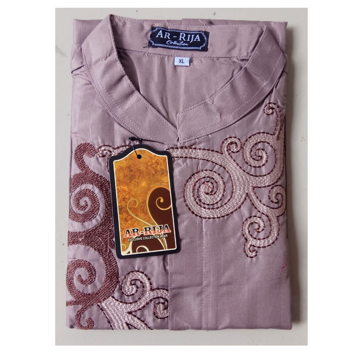 Baju Koko Bordir Lengan Panjang Pria Arrija