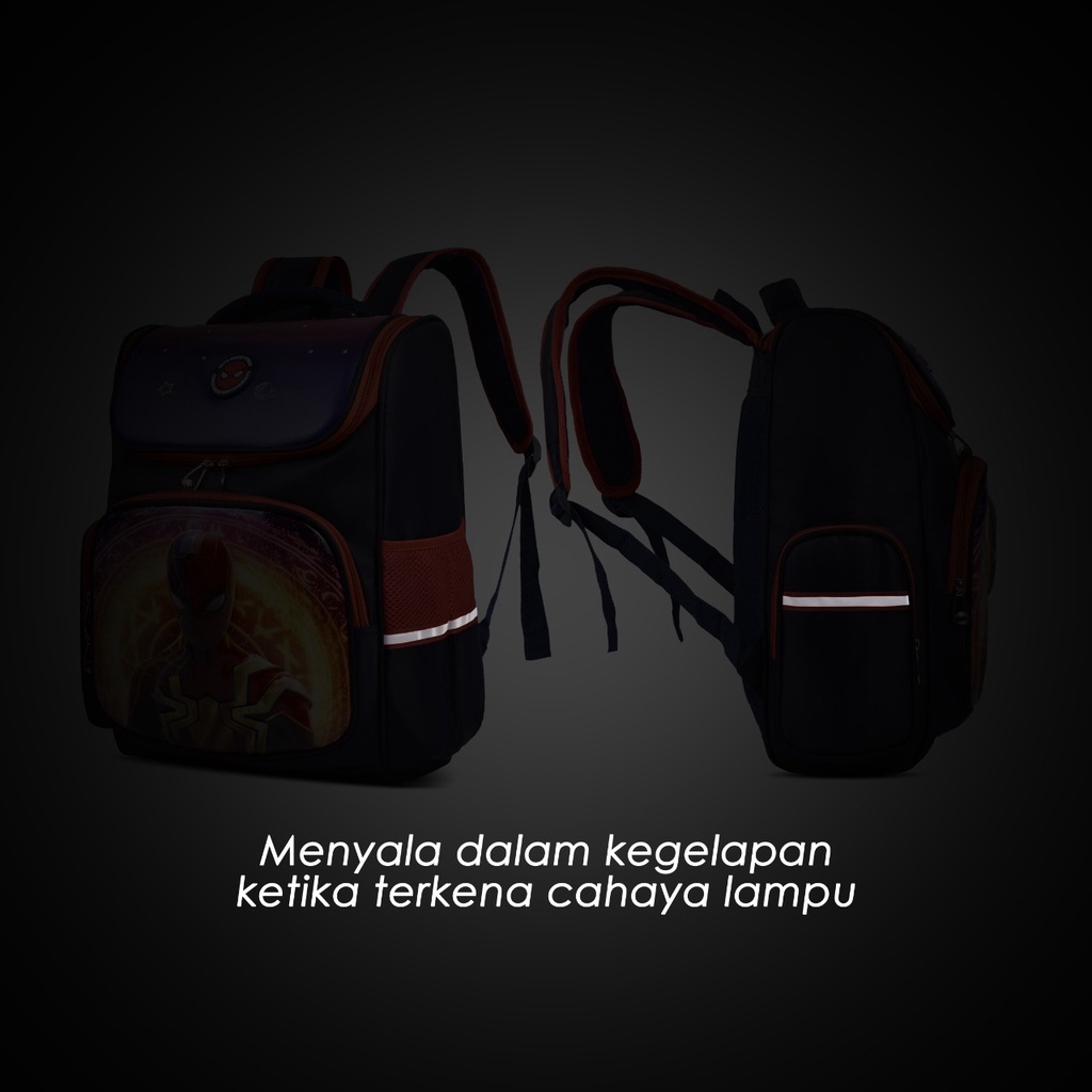 Tas Ransel Spiderman 85002 14 Inch Tas Cartoon Ransel Tas Sekolah Anak SD Tas Timbul Double Decker Import