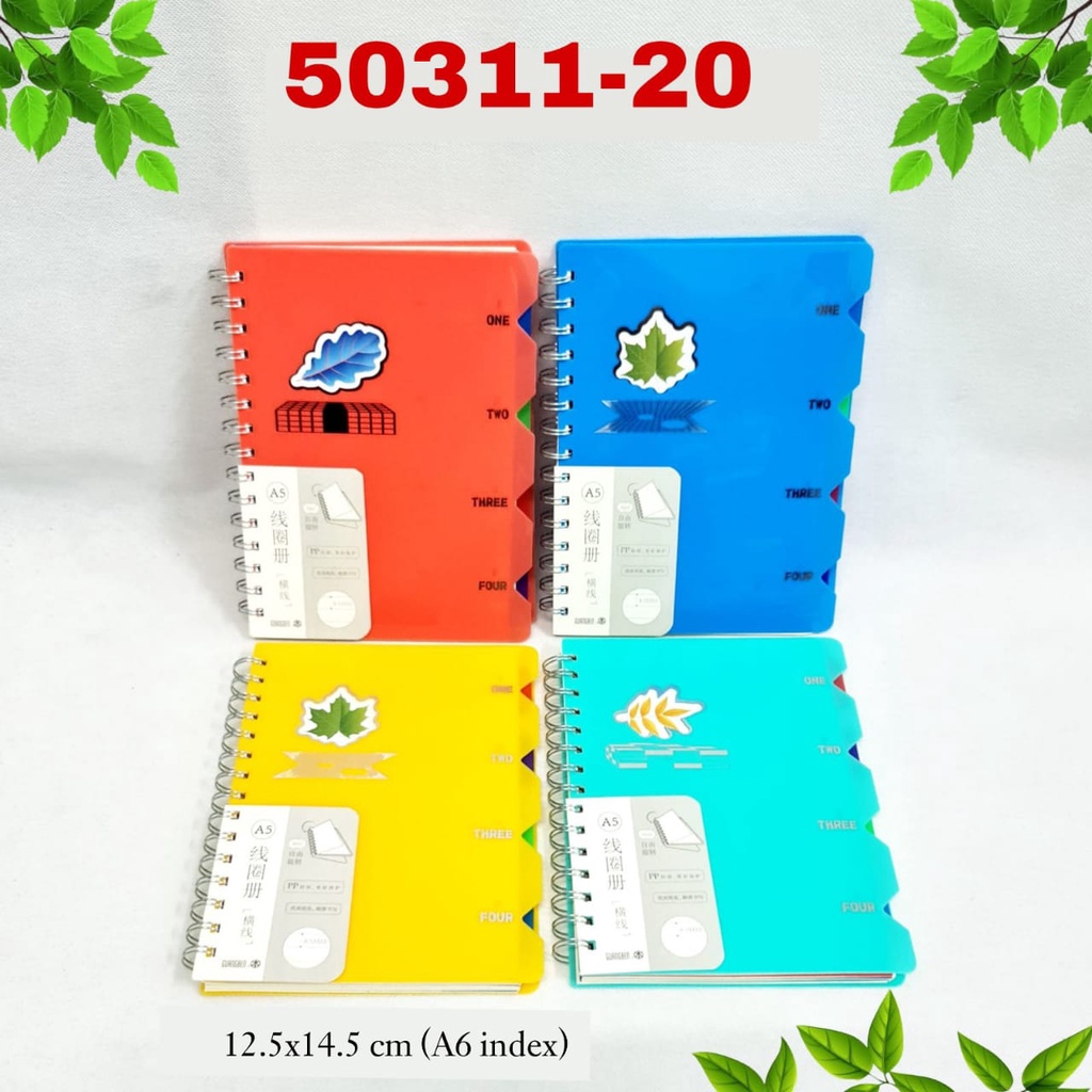 

Notebook Spiral A6 Index Pembatas Buku / Buku Catatan Spiral / Buku Spiral Kayagi