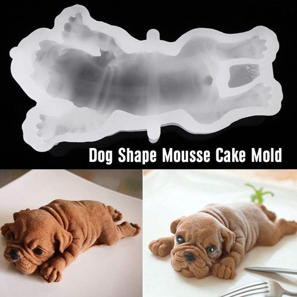 Solighter 3D Dog Cetakan Silikon Fondant Alat Dekorasi Kue Shar Pei Mousse Cake