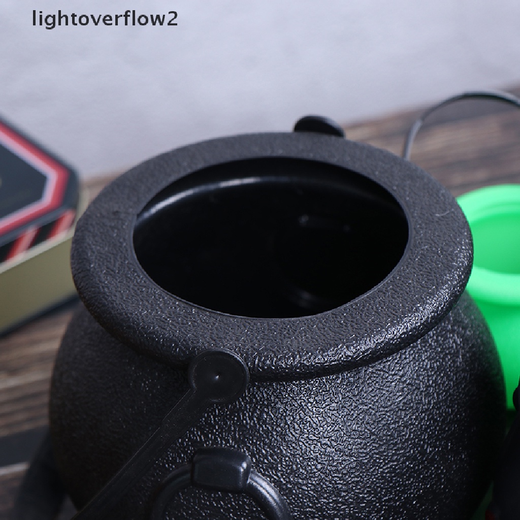 [lightoverflow2] Halloween Candy Kettles Pot Halloween Cauldron Bucket With Handle Kids Toy [new]