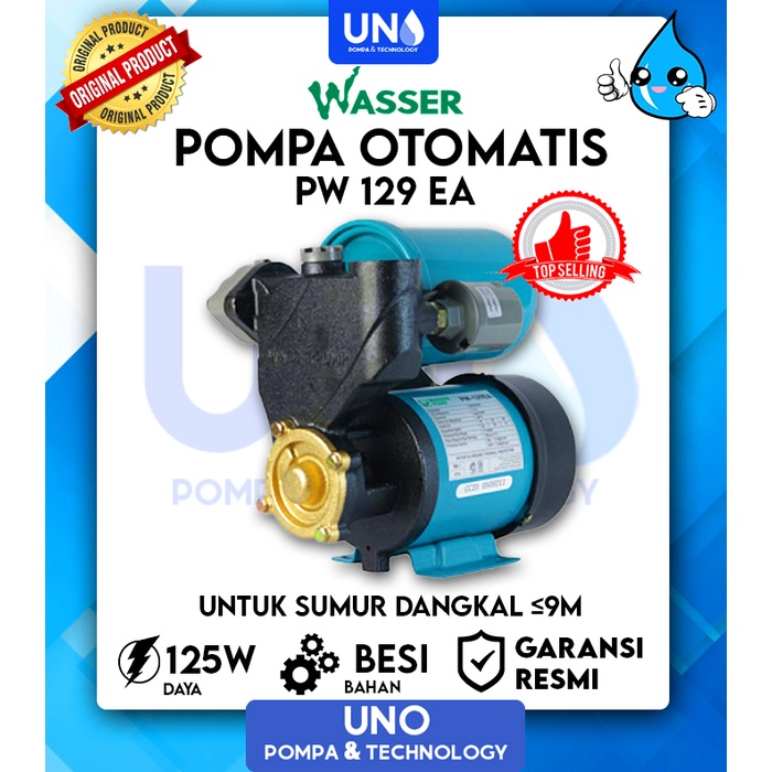 Pompa air Otomatis Sumur Dangkal Wasser PW 129 EA / PW-129 EA / PW129EA