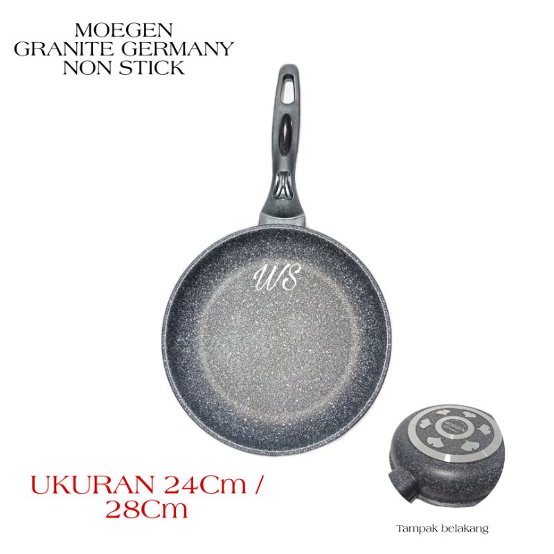 A1 Wajan Die Cast Penggorengan Tanpa Minyak / Fry Pan Anti Lengket Marble Moegen Germany 24 Cm / 28Cm