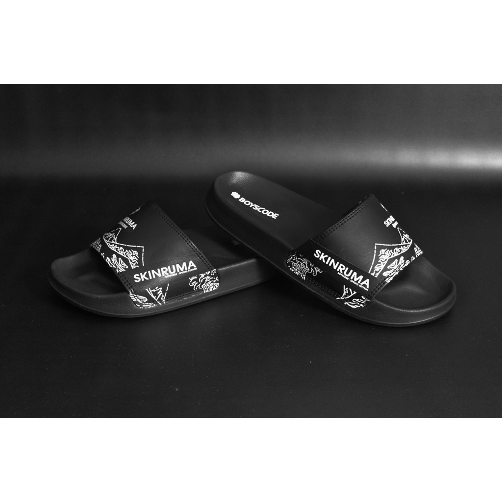 Sendal Selop Pria Wanita Distro Boyscode X Skinruma Japan Wave / Sendal Slip On Pria / Sendal Slide Pria / Sendal Slop Pria