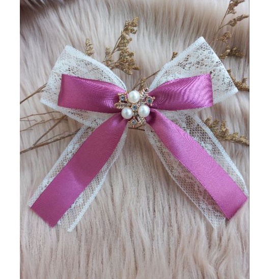 pita hias aplikasi korean ribbon brooch