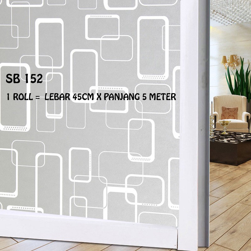 WALL STICKER WALLSTIKER KACA UK 45CM X 5METER SB 152 MOTIF MINIMALIST WHITE STICKER SETIKER WALLPAPER PINTU JENDELA KACA BUAT KAMAR MANDI DEKORASI DECOR DEKOR RUMAH WALPAPER SANBLAST WELPEPER SANBLAS SUNBLAST SUNBLAS LEMARI GD