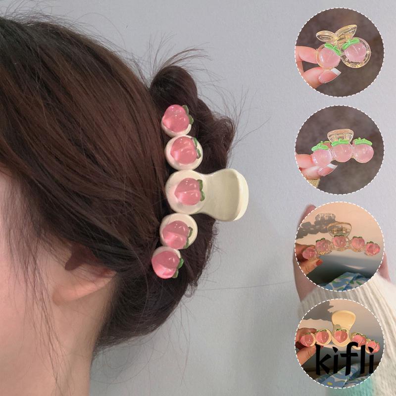 Jepit Rambut,Korea Mutiara Hair Clip,Claw Motif Persik Rumbai Mutiara,Untuk Wanita