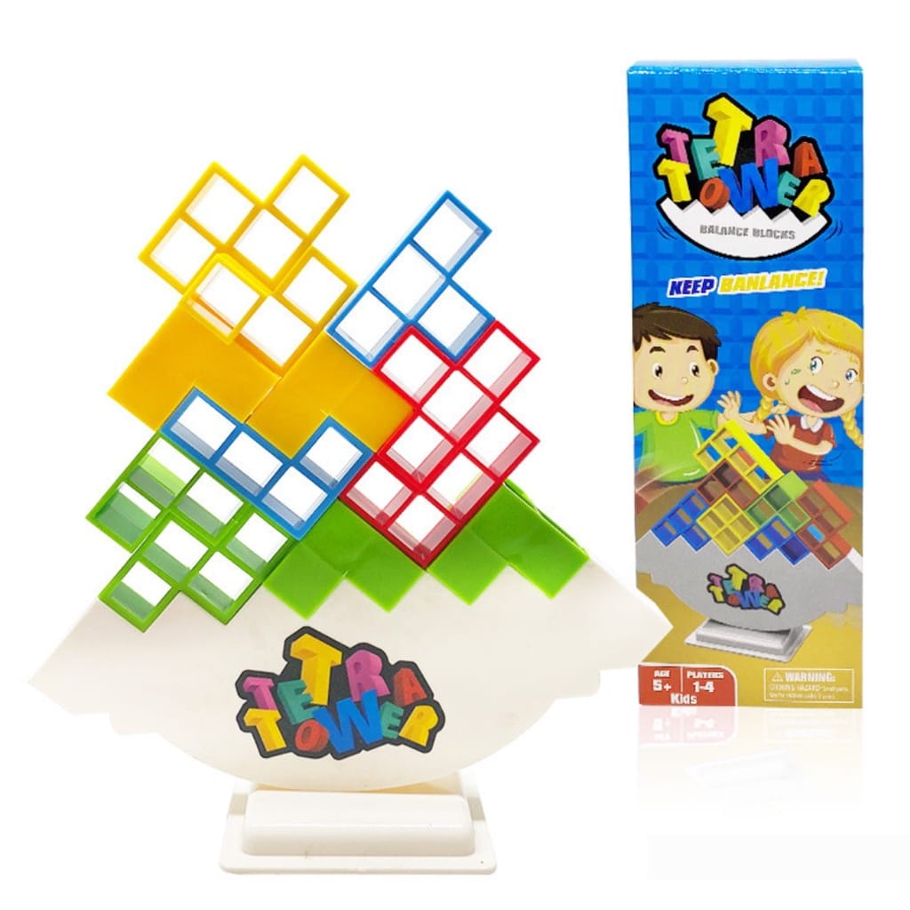 WE Mainan Tetra Tower / Tertis Tower / Balance Tetris / Mainan Kartu Balance Tower