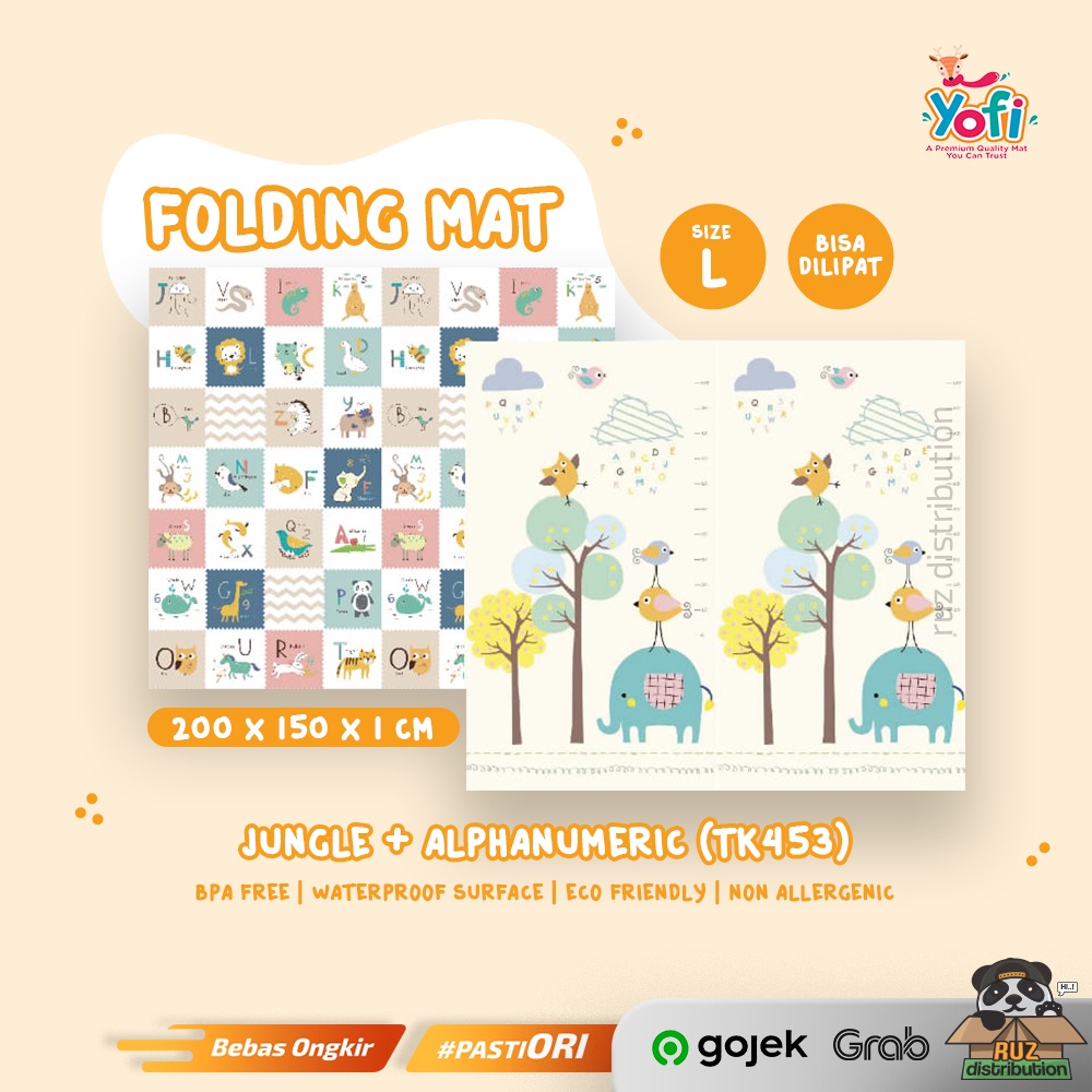 Yofi Playmate Folding Mat L - Matras Lipat Anak 200x160 cm