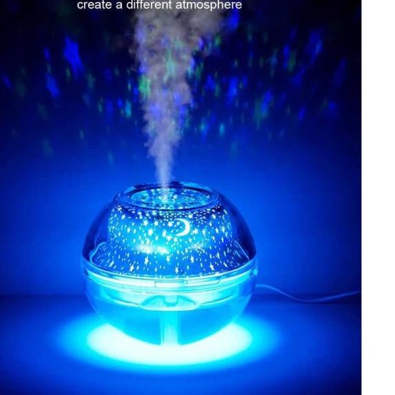 ❂ Air Humidifier ultrasonic Led proyektor/difuser/Oil Aromatherapy 500ml ♧