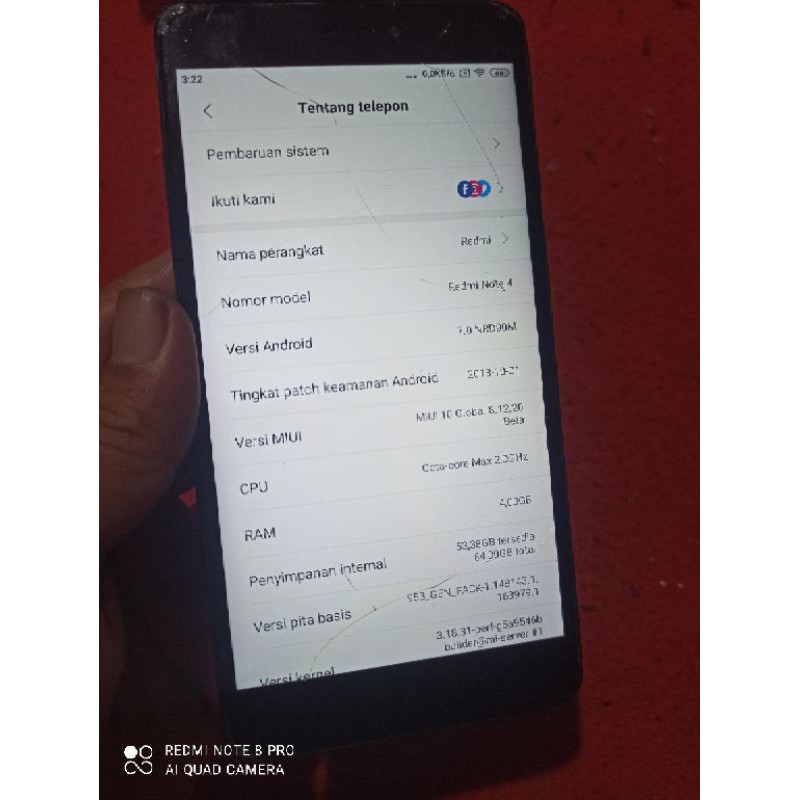 REDMI NOTE 4 RAM 4/64