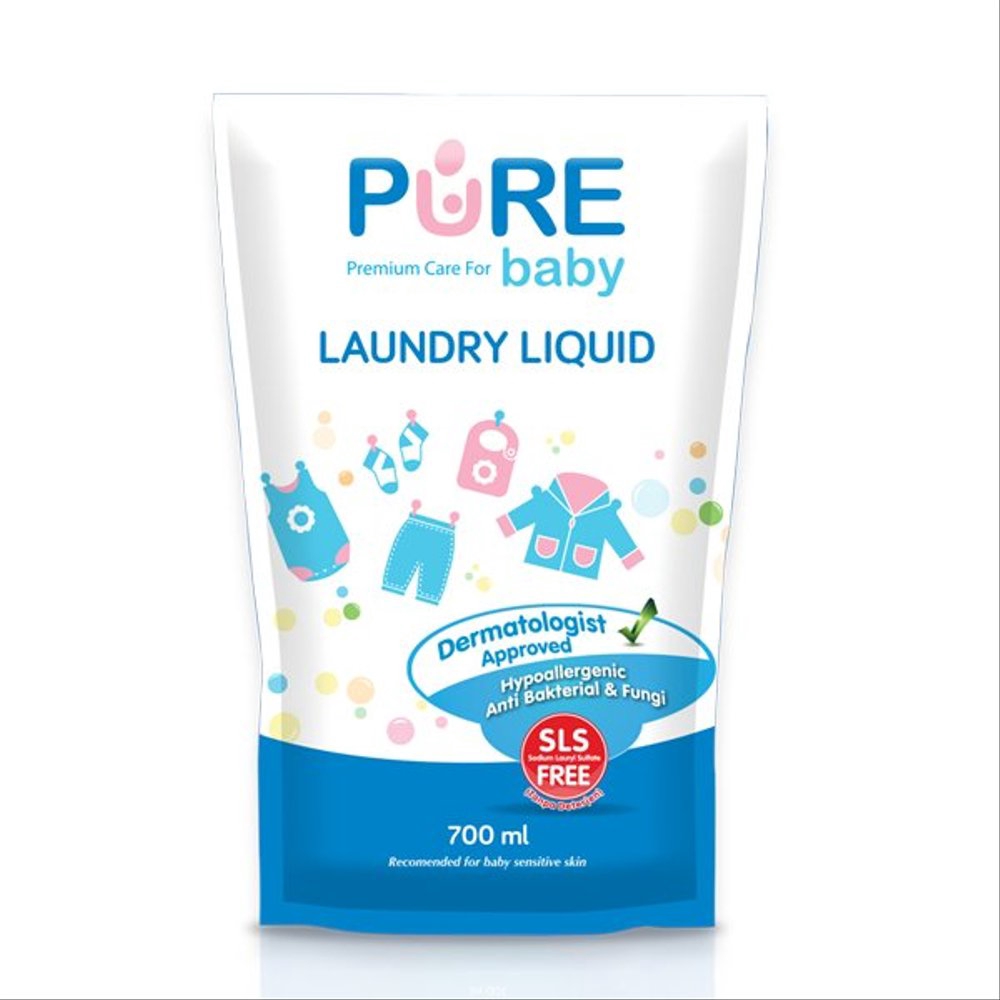 Pure laundry Liquid Refill 700ml / Sabun Cair Cuci Pakaian Bayi (Buy 2 Get 1)