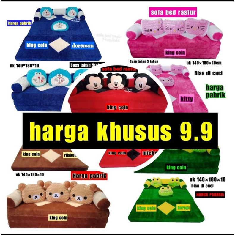 Kasur Lipat Karakter / Sofa Bed Rasfur / Sofa Murah / Kasur Busa / Kasur Lantai