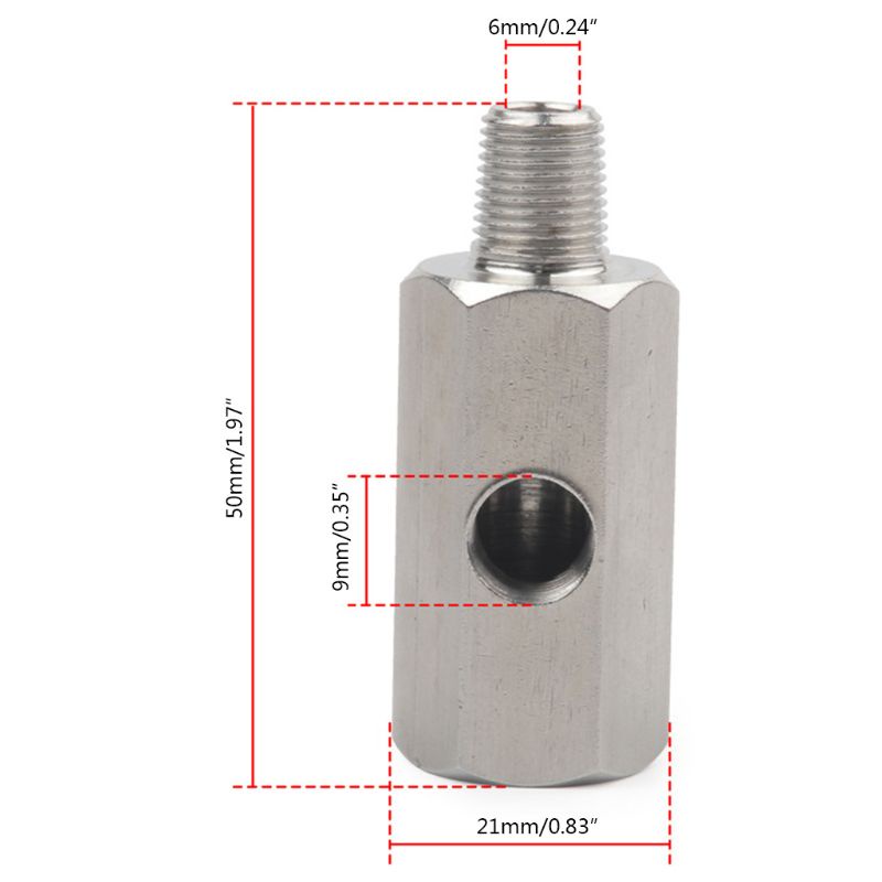 Tee Sensor Tekanan Oli Hidrolik SUN Stainless Steel 1per8 NPT Female Ke 1per8 NPT Male Adapter Turbo Supply Feed Line Gaug