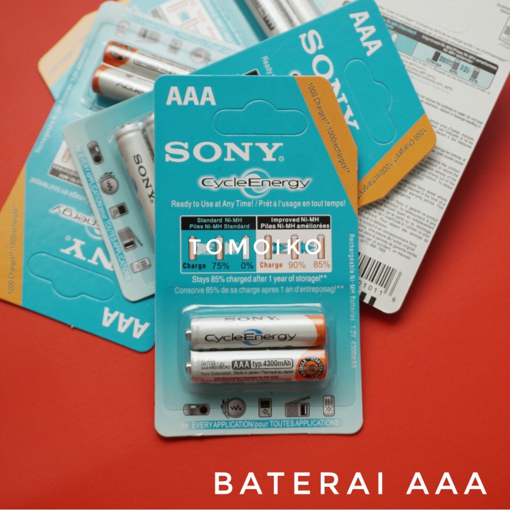 Baterai Charger Sony 4300 mAh AAA Baterai Cas Sony AAA 4600Mah