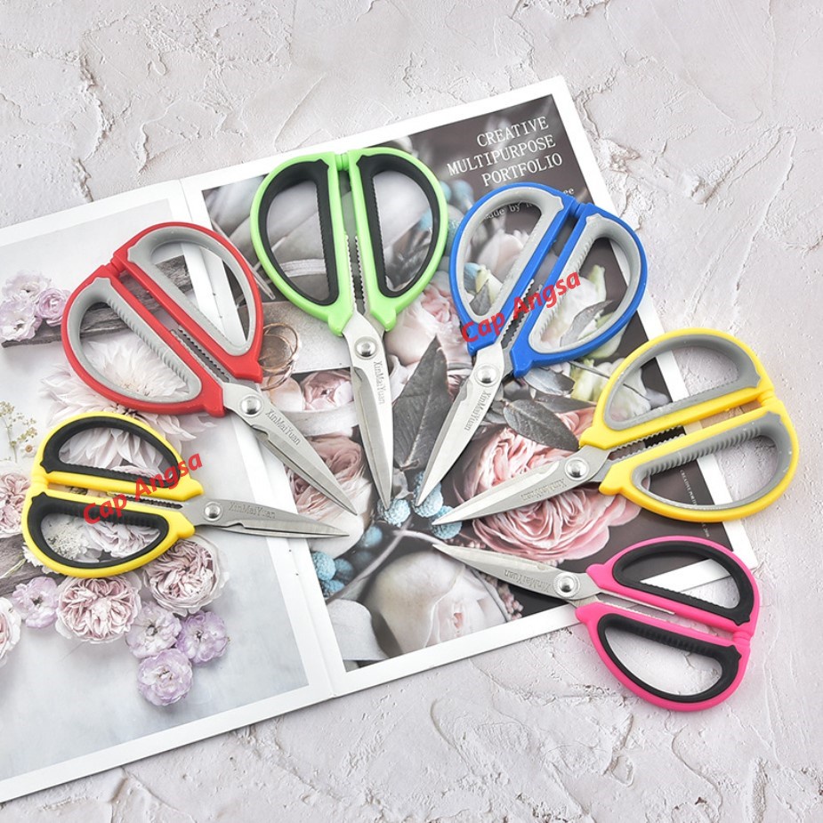 GUNTING SERBAGUNA HEAVY DUTY MULTIFUNCTION SCISSORS KAIN KARDUS KERTAS DAPUR FOOD SAFE STAINLESS STEEL