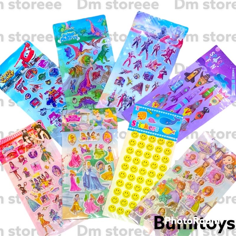 stiker timbul 3D karakter panjang  / stiker / sticker / stiker bp / mainan anak perempuan