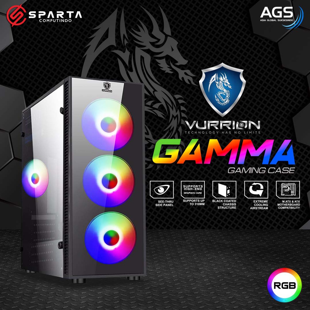 CASING VURRION GAMMA GAMING CASE FREE 3 FAN