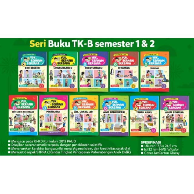 Paket tematik TK B semester 1 dan 2