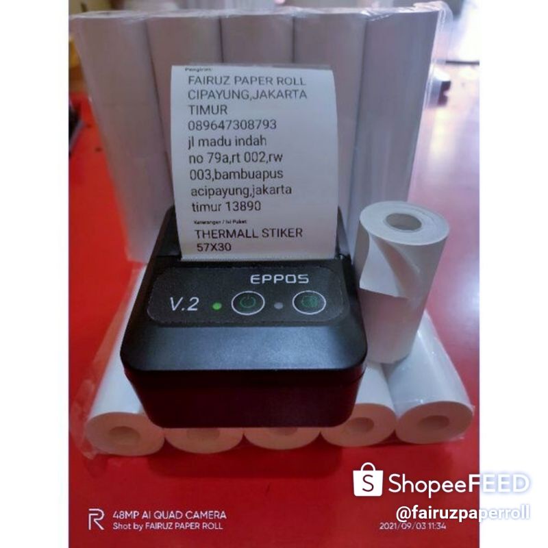 

kertas sticker/label,thermall ukuran 57x30