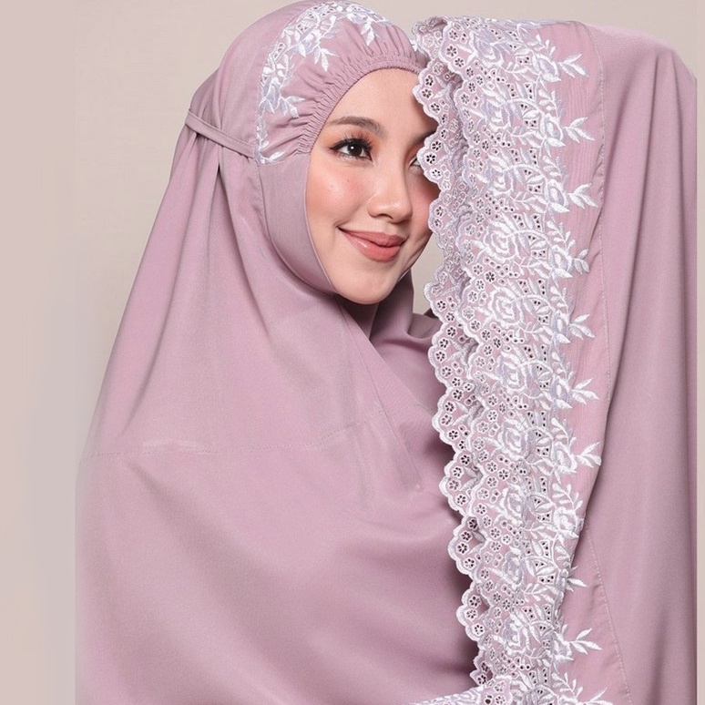 Mukena Rosaleena Dewasa Jumbo Katun Bordir Tas