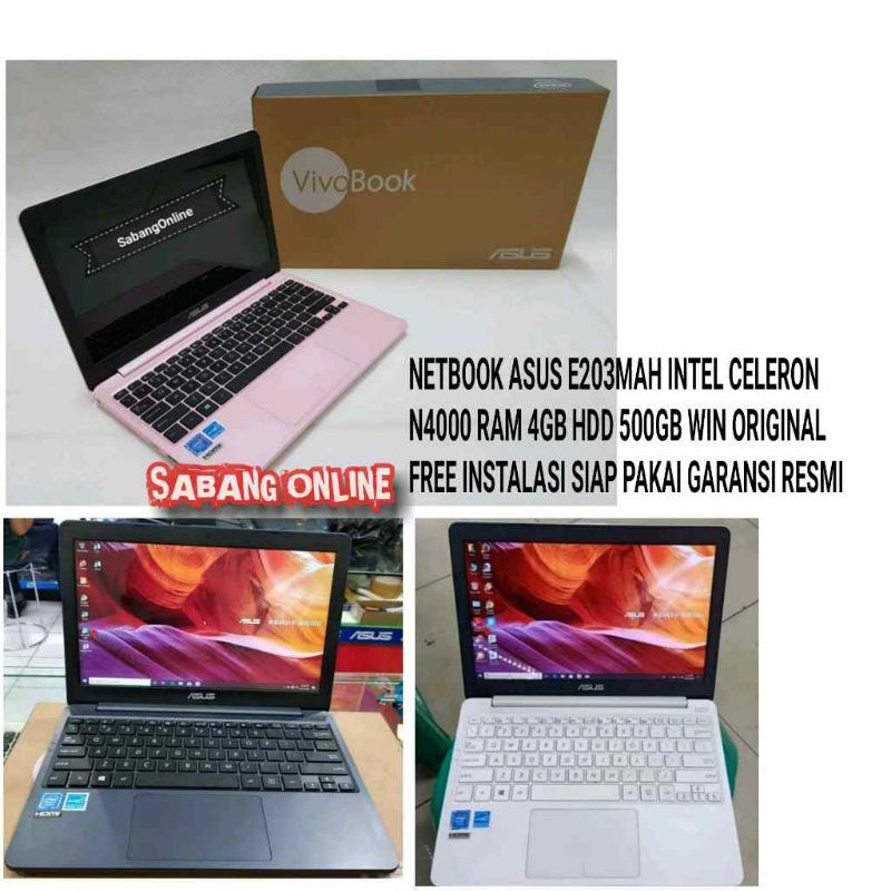 NETBOOK ASUS E203MAH N4000 RAM 4GB HDD 500 11.6 Inch