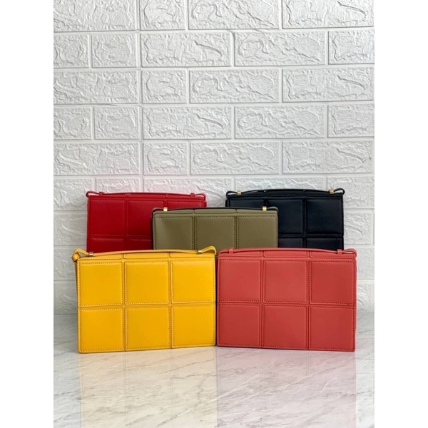 Tas Selempang Kulit Wanita CK Leather Slingbag Premium Import Hitam Black Merah Red Kuning Yellow Hi