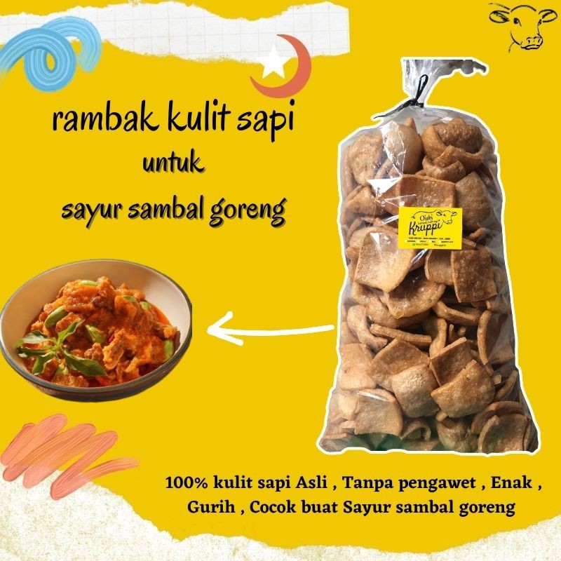 

Rambak Kulit Sapi Asli Krecek Kulit Sapi Sayur Sambal Goreng 1kg